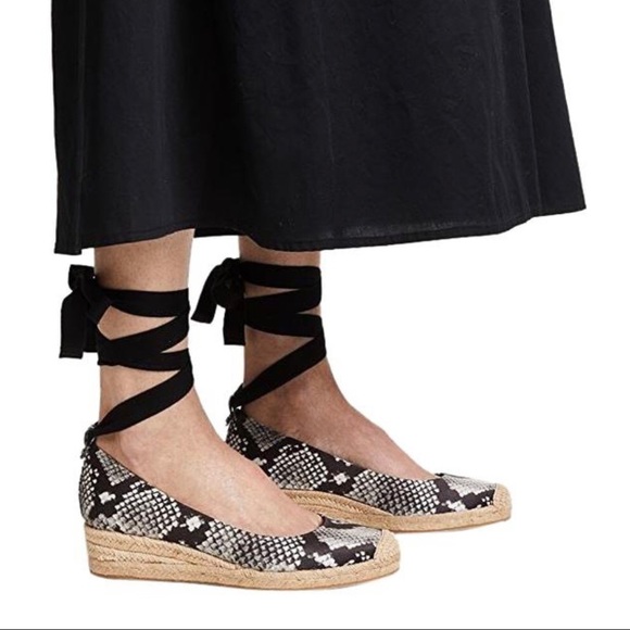 Tory Burch Heather 40MM Printed Satin Wedge Espadrille Shoes - Picture 10 of 10